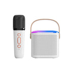 Microphone Karaoke Machine Bluetooth-compatible Speaker With 2 Wireless Mic RGB Light Home Family Singing Speaker | Orazek UK Ltd