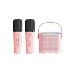 Microphone Karaoke Machine Bluetooth-compatible Speaker With 2 Wireless Mic RGB Light Home Family Singing Speaker | Orazek UK Ltd