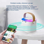 Microphone Karaoke Machine Bluetooth-compatible Speaker With 2 Wireless Mic RGB Light Home Family Singing Speaker | Orazek UK Ltd