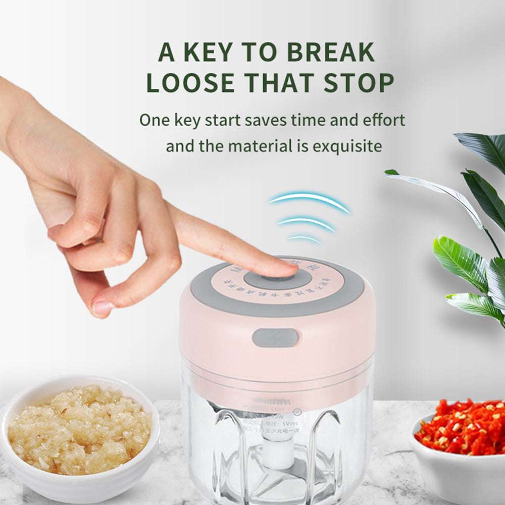 Mini Electric Garlic Chopper USB Charging Ginger Masher Machine Sturdy Durable Chili Vegetable Crusher Kitchen Tool | Orazek UK Ltd