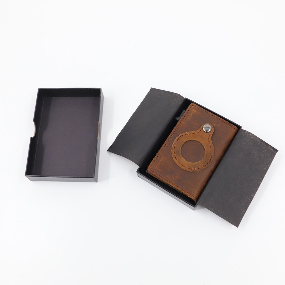 Minimalist Wallets For Men, Premium Genuine Leather Credit Card Holder For AirTag With Slim Wallet RFID Technology | Orazek UK Ltd