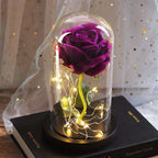 Mothers Day Wedding Favors Bridesmaid Gift Immortal Simulation Rose Glass Cover Luminous Led Ornament | Orazek UK Ltd