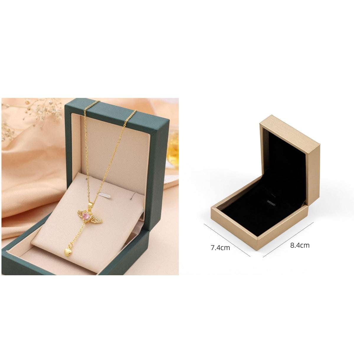 Moving Cupid Heart Angel Wings Tassel Necklace With Crystal Clavicle Chain Women Jewelry Gift Valentine's Day Orazek UK Ltd