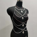 Multi-layer Chest Necklace Stainless Steel Bracelet Love Pendant Body Chains | Orazek UK Ltd