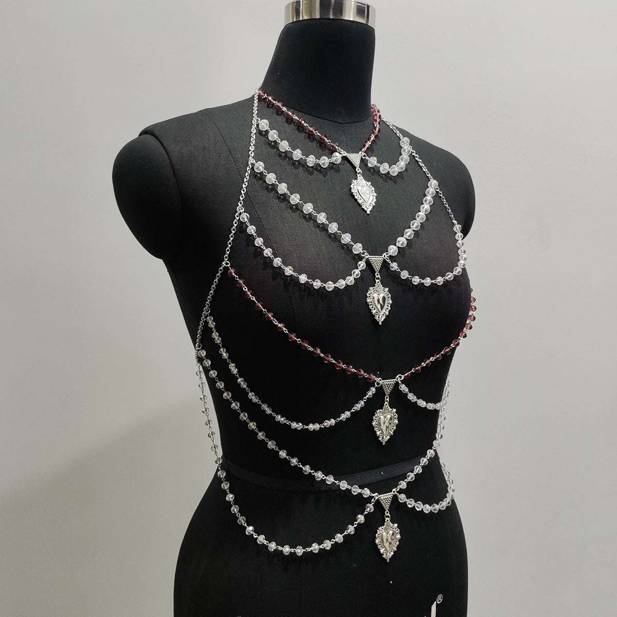 Multi-layer Chest Necklace Stainless Steel Bracelet Love Pendant Body Chains | Orazek UK Ltd