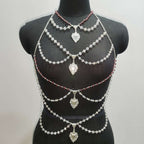 Multi-layer Chest Necklace Stainless Steel Bracelet Love Pendant Body Chains | Orazek UK Ltd