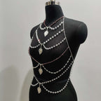Multi-layer Chest Necklace Stainless Steel Bracelet Love Pendant Body Chains | Orazek UK Ltd