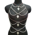 Multi-layer Chest Necklace Stainless Steel Bracelet Love Pendant Body Chains | Orazek UK Ltd