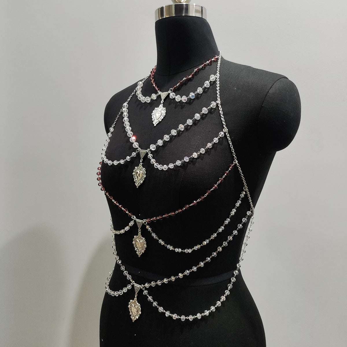 Multi-layer Chest Necklace Stainless Steel Bracelet Love Pendant Body Chains Orazek UK Ltd