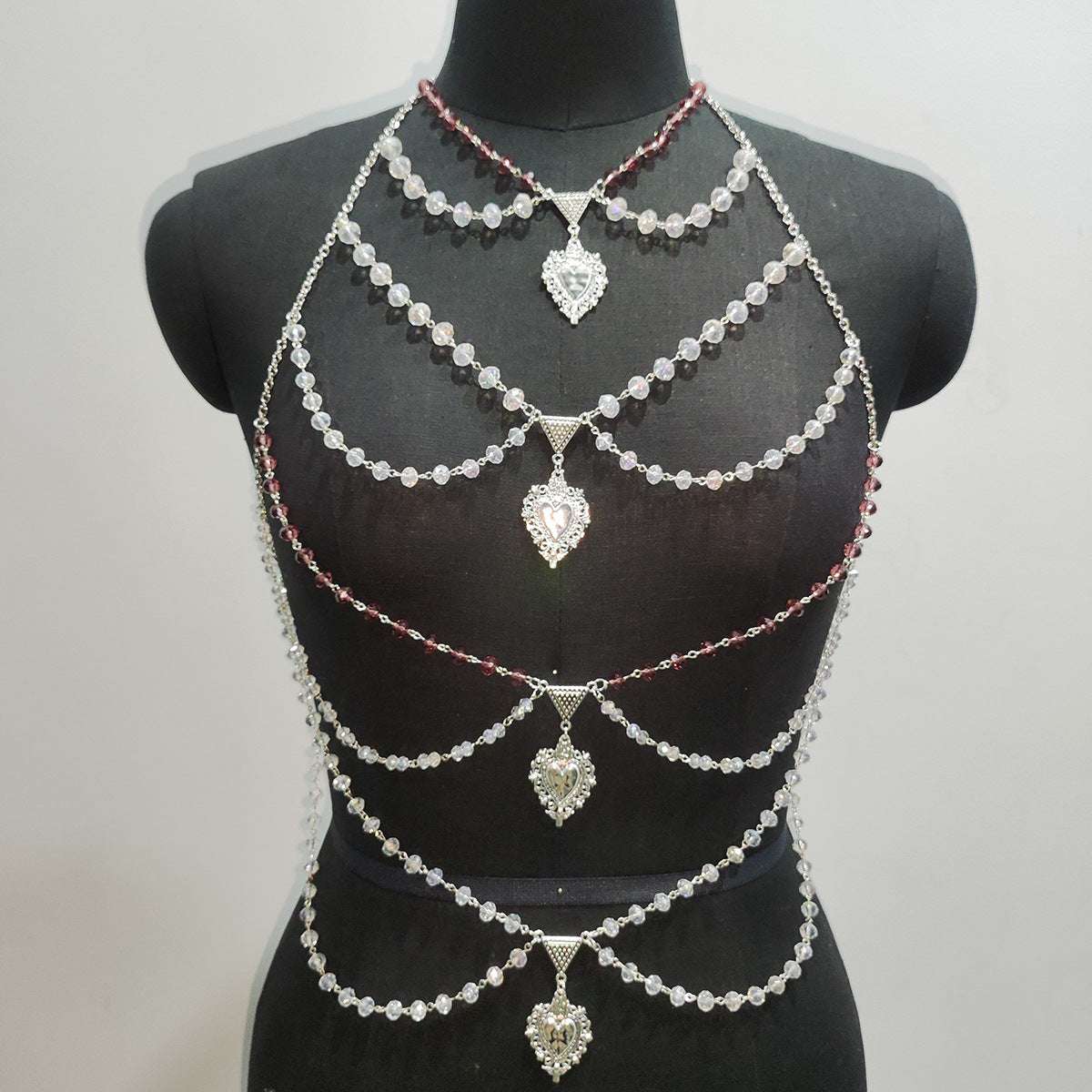Multi-layer Chest Necklace Stainless Steel Bracelet Love Pendant Body Chains Orazek UK Ltd