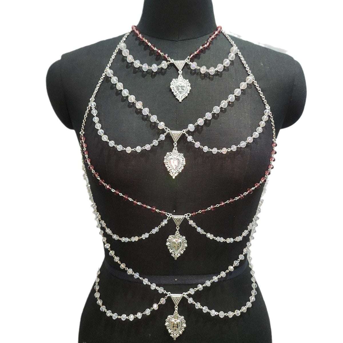 Multi-layer Chest Necklace Stainless Steel Bracelet Love Pendant Body Chains Orazek UK Ltd