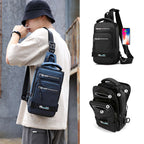 Multifunction Bags For Men Nylon Backpack Crossbody Shoulder Bag With USB Charging Port Chest Bags Pack | Orazek UK Ltd