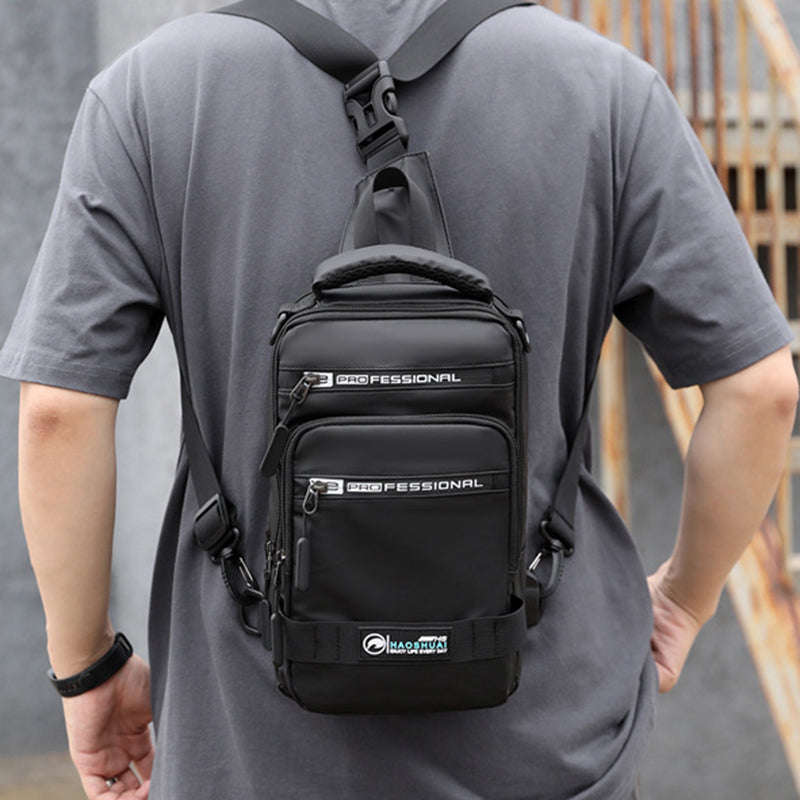 Multifunction Bags For Men Nylon Backpack Crossbody Shoulder Bag With USB Charging Port Chest Bags Pack | Orazek UK Ltd