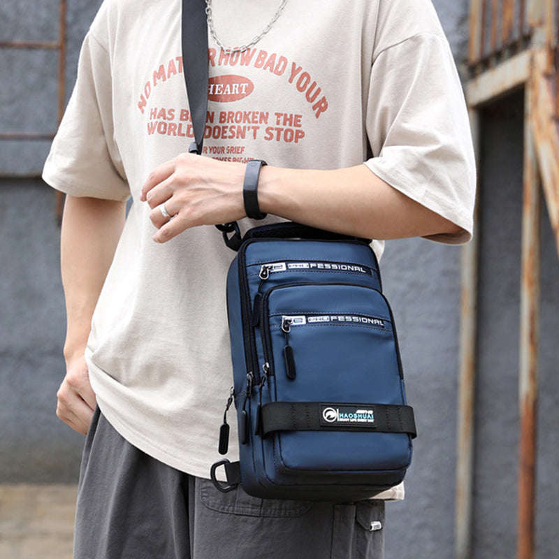 Multifunction Bags For Men Nylon Backpack Crossbody Shoulder Bag With USB Charging Port Chest Bags Pack | Orazek UK Ltd