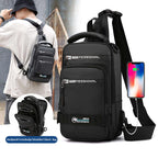 Multifunction Bags For Men Nylon Backpack Crossbody Shoulder Bag With USB Charging Port Chest Bags Pack | Orazek UK Ltd