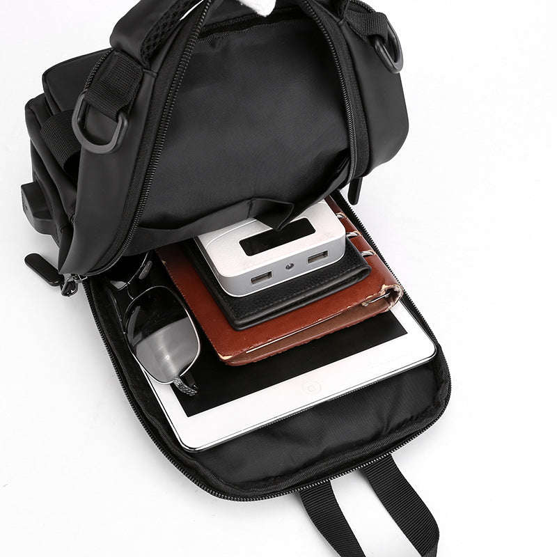 Multifunction Bags For Men Nylon Backpack Crossbody Shoulder Bag With USB Charging Port Chest Bags Pack | Orazek UK Ltd
