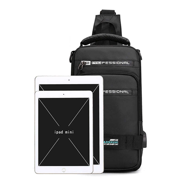Multifunction Bags For Men Nylon Backpack Crossbody Shoulder Bag With USB Charging Port Chest Bags Pack | Orazek UK Ltd