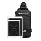 Multifunction Bags For Men Nylon Backpack Crossbody Shoulder Bag With USB Charging Port Chest Bags Pack | Orazek UK Ltd