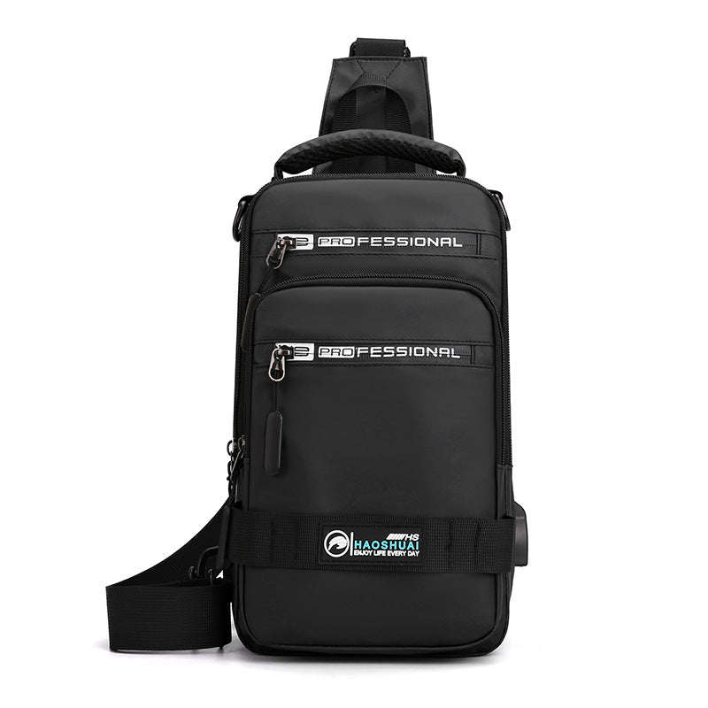 Multifunction Bags For Men Nylon Backpack Crossbody Shoulder Bag With USB Charging Port Chest Bags Pack | Orazek UK Ltd