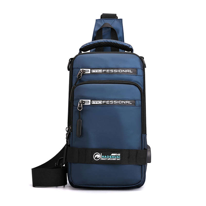 Multifunction Bags For Men Nylon Backpack Crossbody Shoulder Bag With USB Charging Port Chest Bags Pack | Orazek UK Ltd