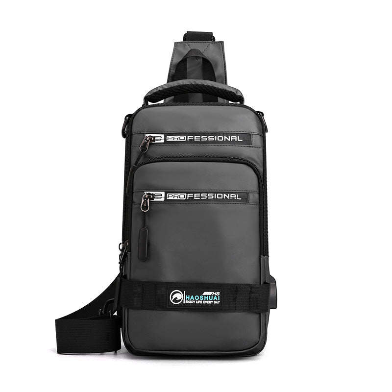 Multifunction Bags For Men Nylon Backpack Crossbody Shoulder Bag With USB Charging Port Chest Bags Pack | Orazek UK Ltd