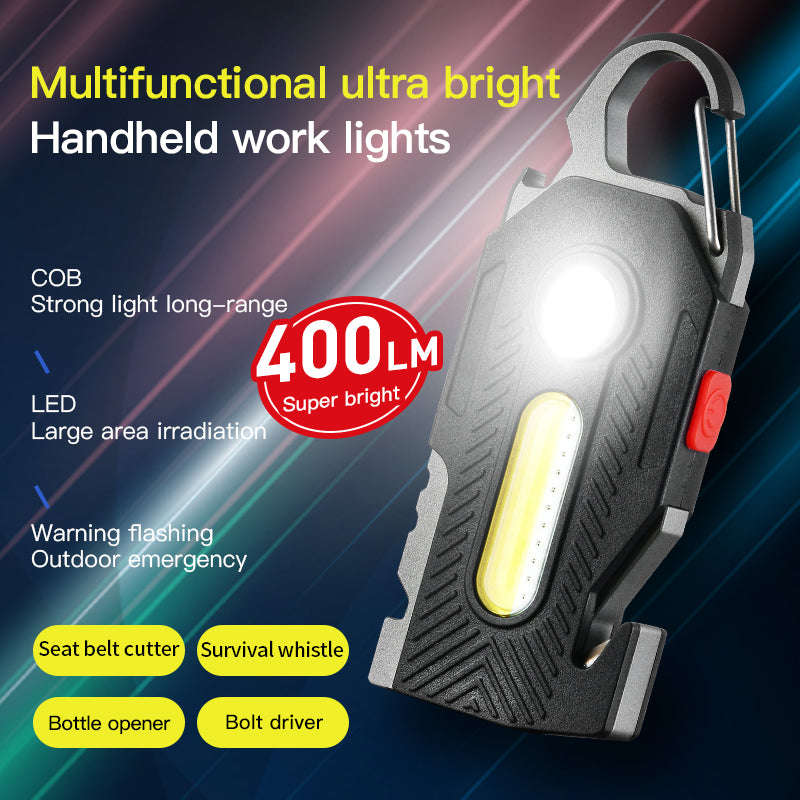 Multifunctional Charging Emergency Light Convenient Keychain Work Light COB High Brightness Maintenance Light Outdoor Camping LED Light | Orazek UK Ltd