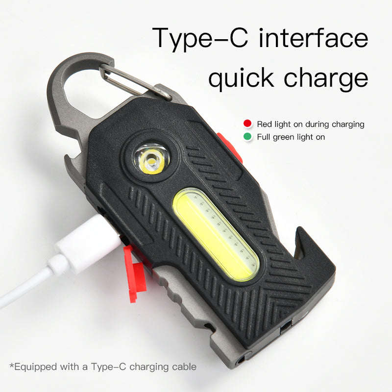 Multifunctional Charging Emergency Light Convenient Keychain Work Light COB High Brightness Maintenance Light Outdoor Camping LED Light | Orazek UK Ltd