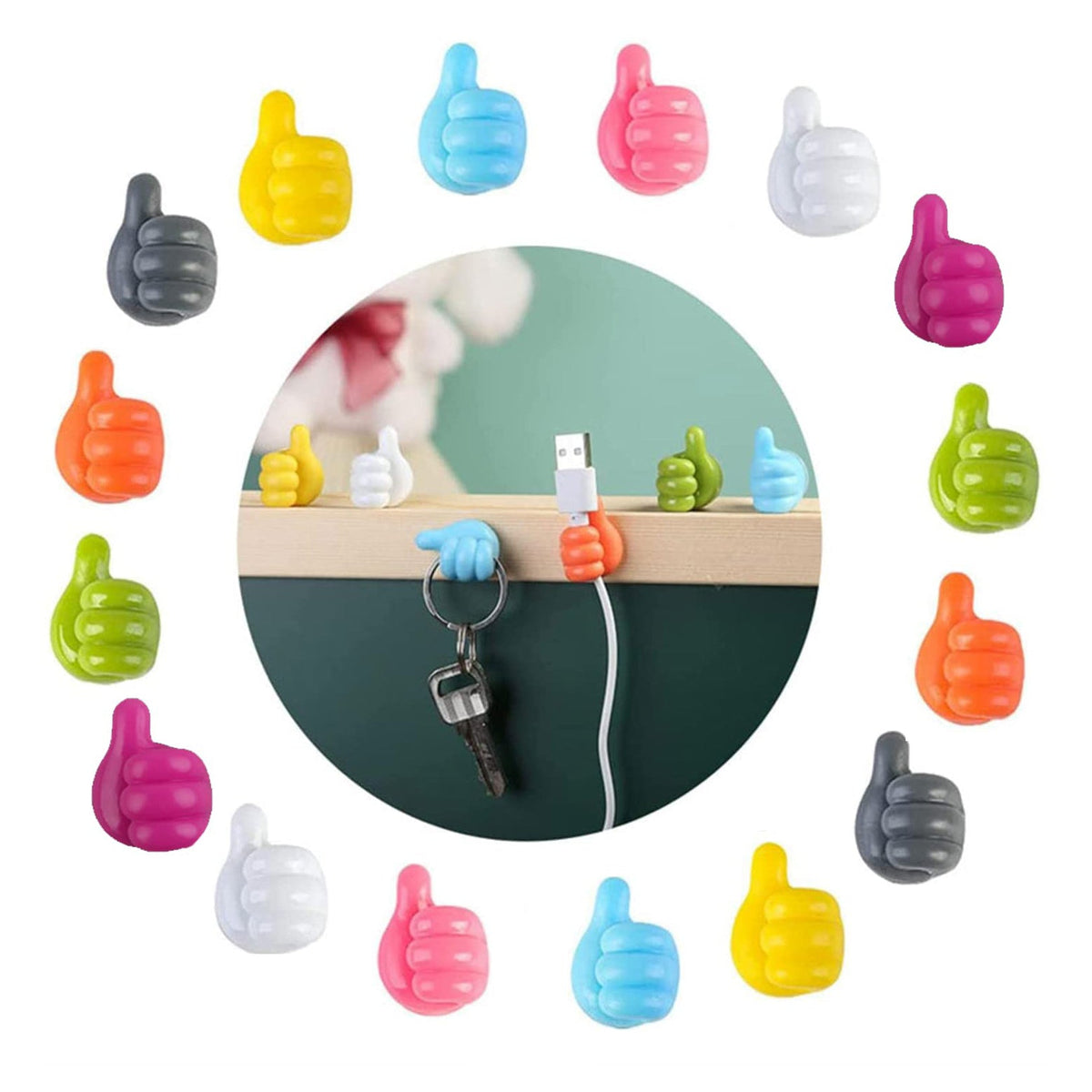 Multifunctional Clip Holder Thumb Hooks Wire Organizer Wall Hooks Hanger Strong Wall Storage Holder For Kitchen Bathroom | Orazek UK Ltd
