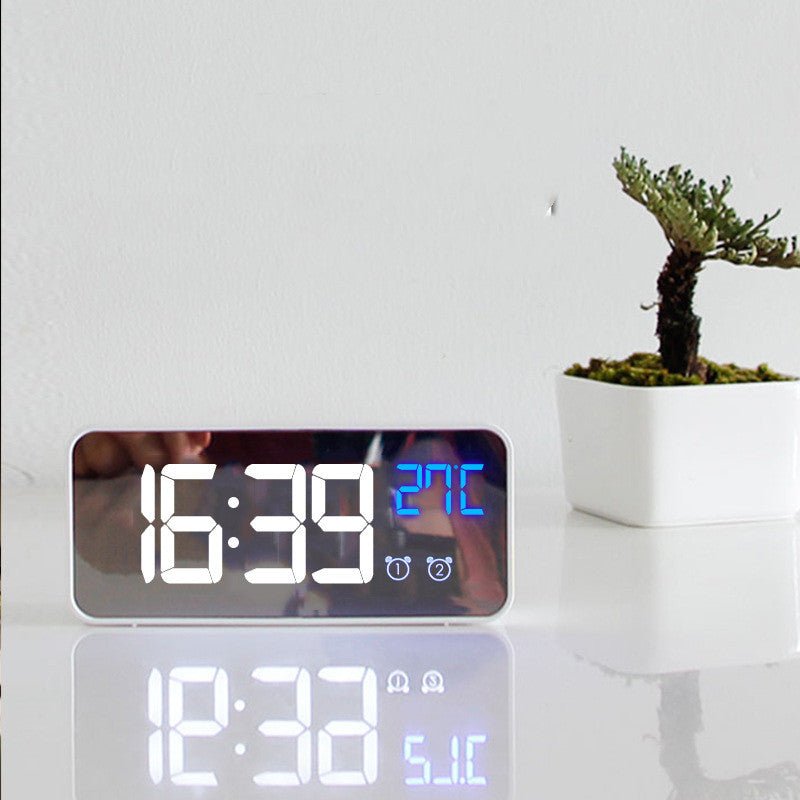 Music LED Digital Alarm Clock Temperature Date Display Desktop Mirror Clocks Home Table Decoration Electronic Clock | Orazek UK Ltd