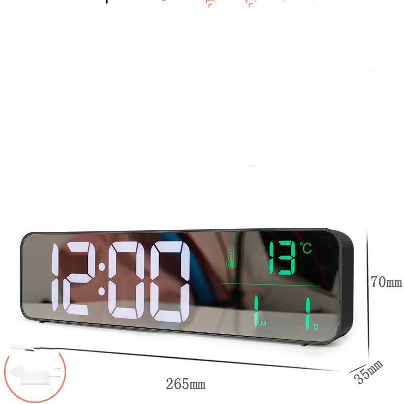 Music LED Digital Alarm Clock Temperature Date Display Desktop Mirror Clocks Home Table Decoration Electronic Clock | Orazek UK Ltd