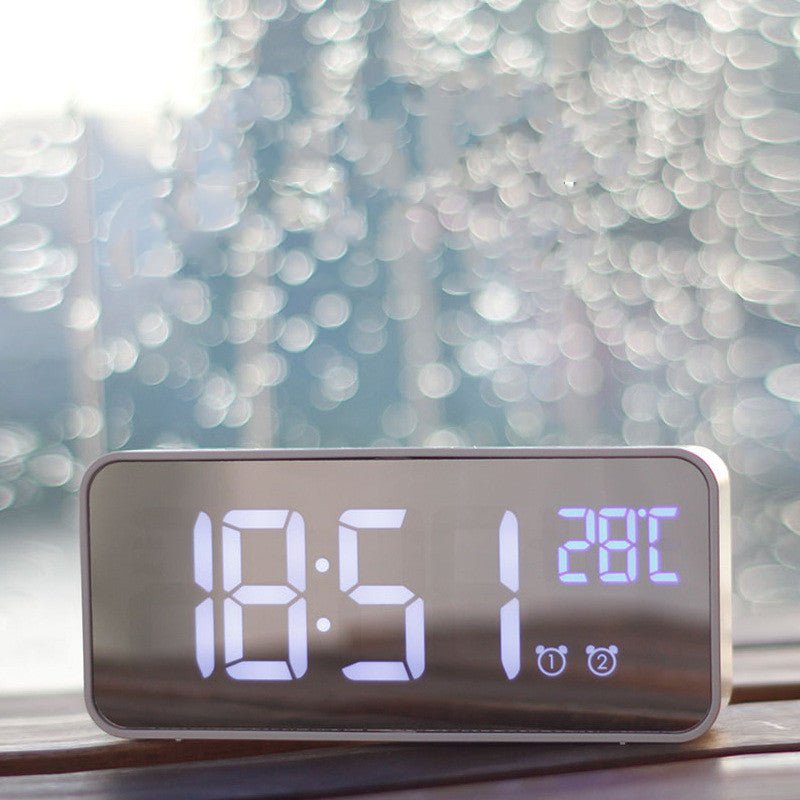 Music LED Digital Alarm Clock Temperature Date Display Desktop Mirror Clocks Home Table Decoration Electronic Clock | Orazek UK Ltd
