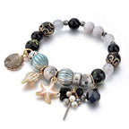 National Style Black Natural Stone Shell Beach Bracelet Jewelry | Orazek UK Ltd