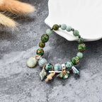 National Style Black Natural Stone Shell Beach Bracelet Jewelry | Orazek UK Ltd