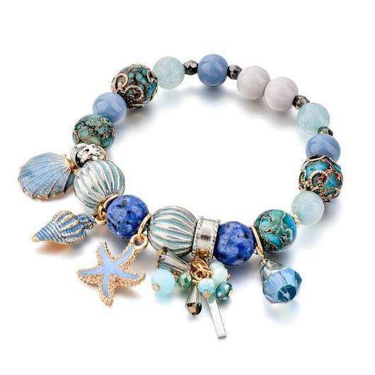 National Style Black Natural Stone Shell Beach Bracelet Jewelry Orazek UK Ltd