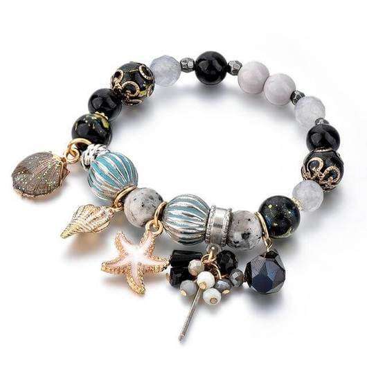 National Style Black Natural Stone Shell Beach Bracelet Jewelry Orazek UK Ltd