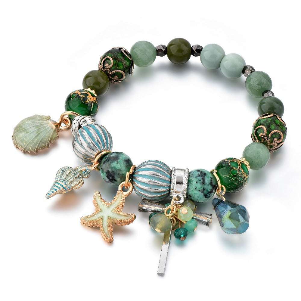 National Style Black Natural Stone Shell Beach Bracelet Jewelry Orazek UK Ltd