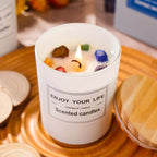 Natural Crystal Stone Aromatherapy Candle Soy Wax Smokeless Candles Gift Box Christmas Hand Gift Orazek UK Ltd