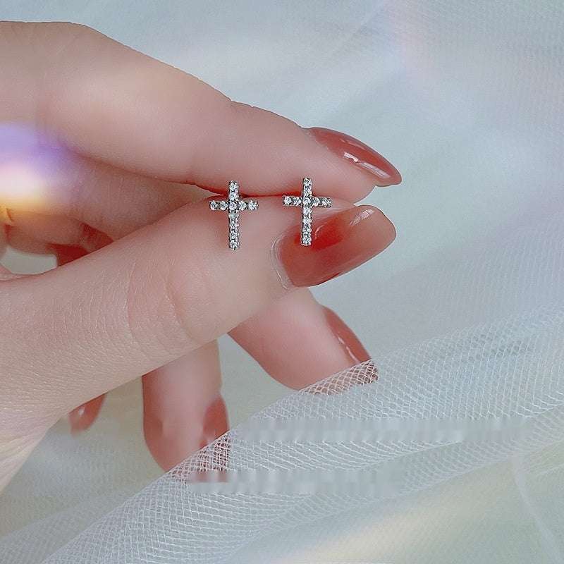 New Fashion Stainless Steel Cross Earrings Product Temperament All Match Birthday Anniversary Earrings Small Gift | Orazek UK Ltd