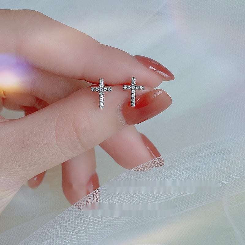 New Fashion Stainless Steel Cross Earrings Product Temperament All Match Birthday Anniversary Earrings Small Gift | Orazek UK Ltd