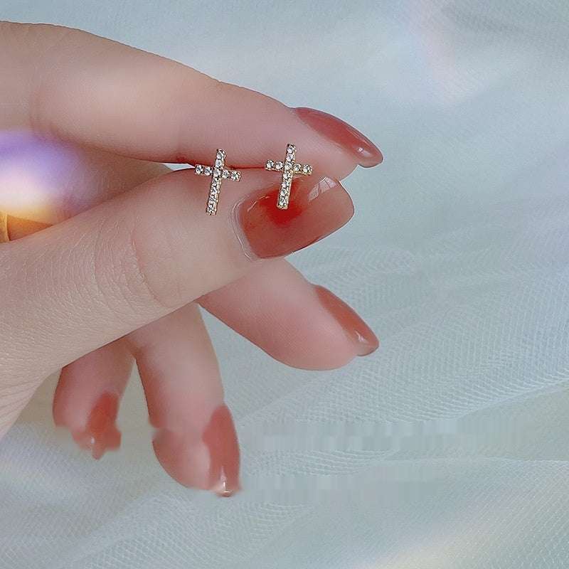 New Fashion Stainless Steel Cross Earrings Product Temperament All Match Birthday Anniversary Earrings Small Gift | Orazek UK Ltd