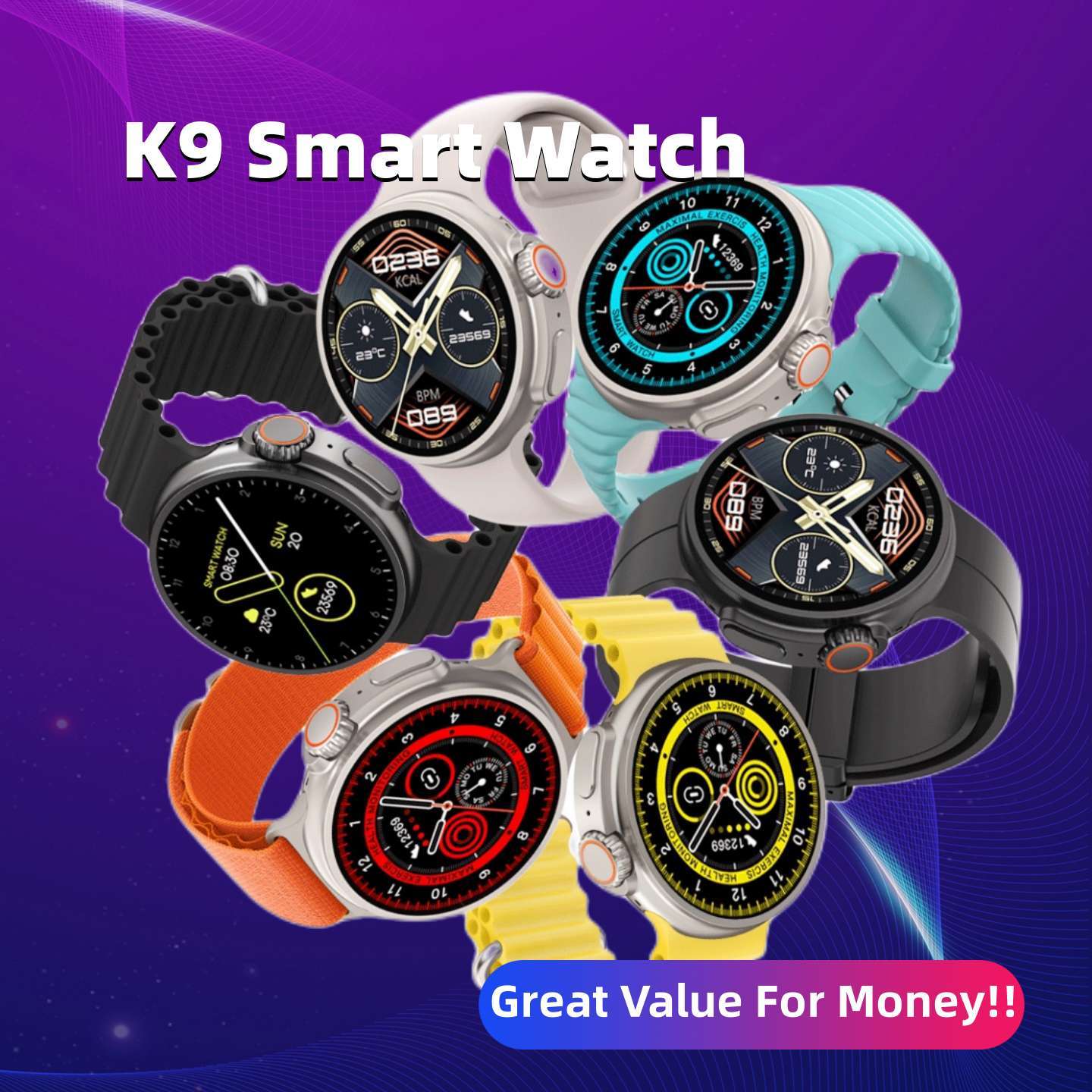 New K9 Smart Watch 1.39 Round Screen Encoder True Screw Clip Wireless Charging NFC Offline And Payment Function | Orazek UK Ltd