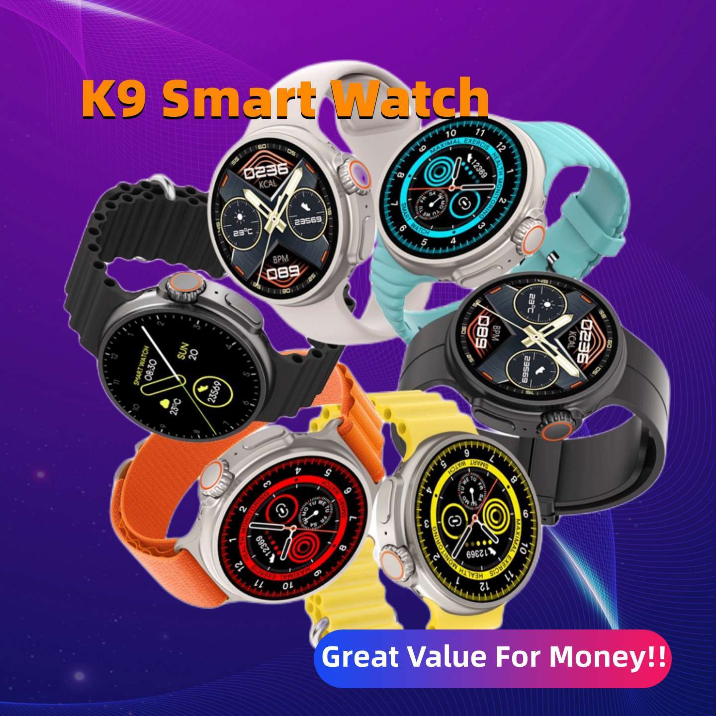 New K9 Smart Watch 1.39 Round Screen Encoder True Screw Clip Wireless Charging NFC Offline And Payment Function | Orazek UK Ltd