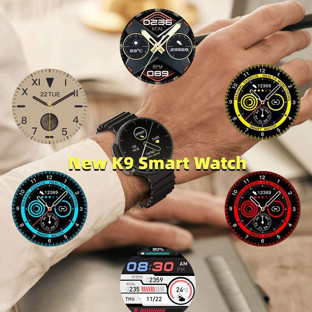 New K9 Smart Watch 1.39 Round Screen Encoder True Screw Clip Wireless Charging NFC Offline And Payment Function | Orazek UK Ltd