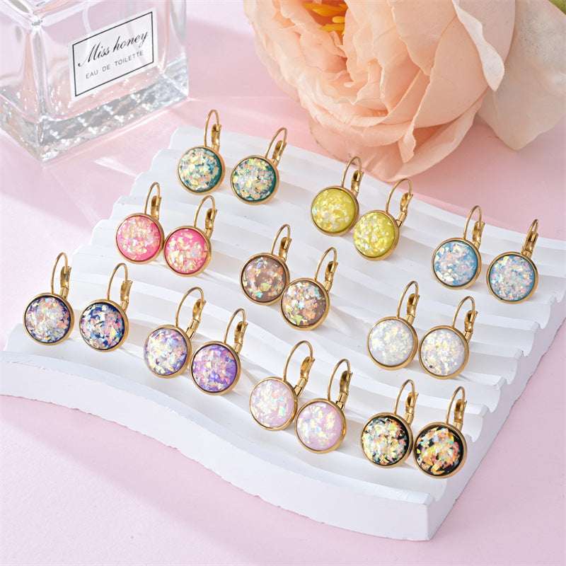 New Sequin Rhinestone Earrings Fashion Stainless Steel Jewelry For Women | Orazek UK Ltd