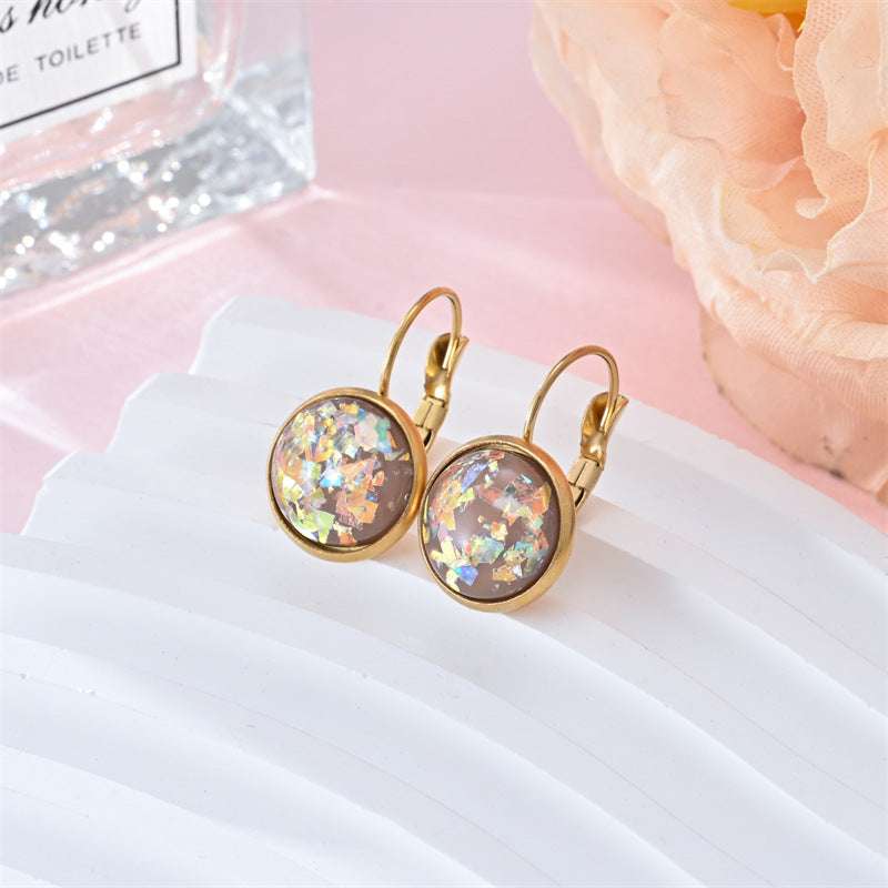 New Sequin Rhinestone Earrings Fashion Stainless Steel Jewelry For Women | Orazek UK Ltd