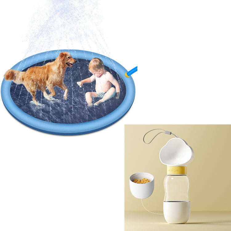Non-Slip Splash Pad For Kids And Pet Dog Pool Summer Outdoor Water Toys Fun Backyard Fountain Play Mat | Orazek UK Ltd