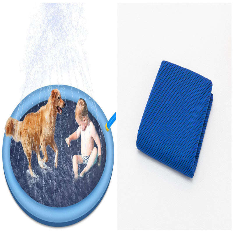 Non-Slip Splash Pad For Kids And Pet Dog Pool Summer Outdoor Water Toys Fun Backyard Fountain Play Mat | Orazek UK Ltd