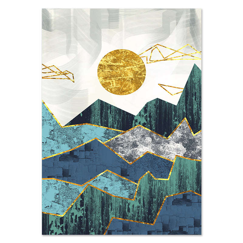 Nordic Abstract Geometric Mountain Landscape Wall Art Canvas Painting Poster Orazek UK Ltd