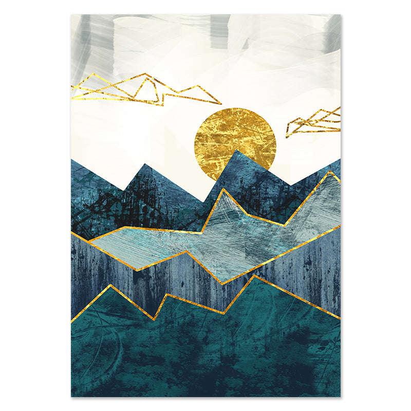 Nordic Abstract Geometric Mountain Landscape Wall Art Canvas Painting Poster Orazek UK Ltd