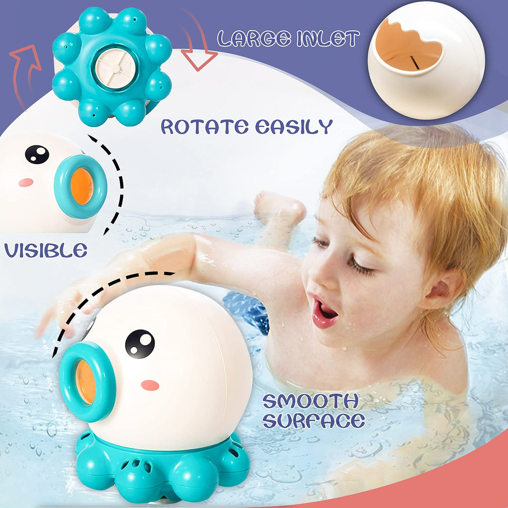 Octopus Fountain Bath Toy Water Jet Rotating Shower Bathroom Toy Summer Water Toys Sprinkler Beach Toys Kids Water Toys | Orazek UK Ltd